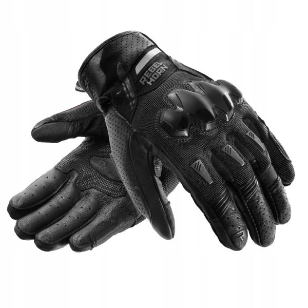 Rękawice motocyklowe Rebelhorn Defender Black