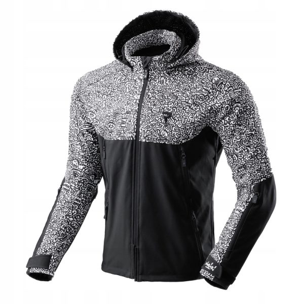 Kurtka motocyklowa tekstylna Rebelhorn Slash Noriaki Blackwhite Softshell