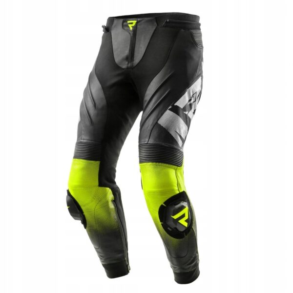 Spodnie skórzane Rebelhorn Inferno Black/White/Fluo Yellow 50