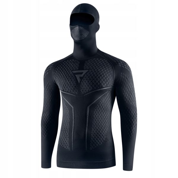 Koszulka termoaktywna Rebelhorn Z kominiarką Therm II 2W1 Black/Grey M