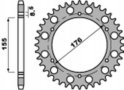 Zębatka tylna Pbr Triumph 900/955/1000 (JTR2011.43) (łańc. 530)