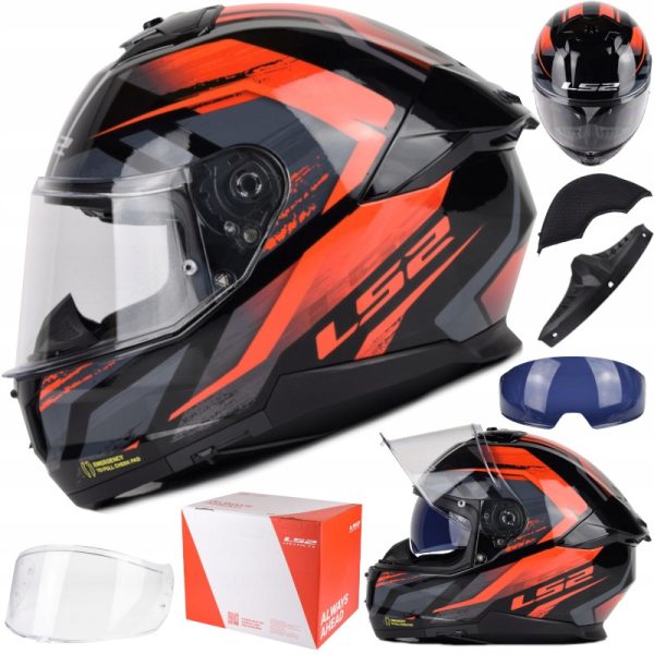 Kask LS2 FF808 Stream II Fury Black RED-06 M