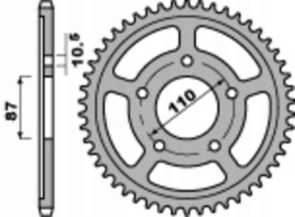 Zębatka tylna Pbr suzuki Gsxr 750 '88-'89 (JTR829.44) (łańc. 530)