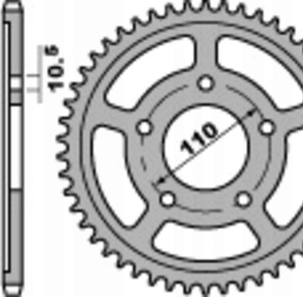 Zębatka tylna Pbr suzuki Gsxr 750 '88-'89 (JTR829.44) (łańc. 530)