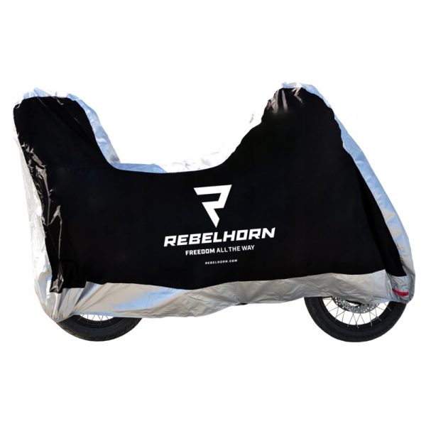 Pokrowiec Motocykl Rebelhorn Cover II Z Miejscem na Kufer Black/Silver XL