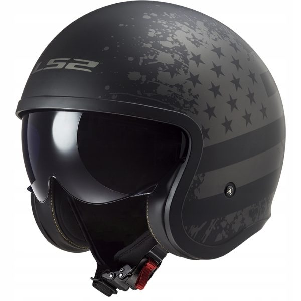 Kask LS2 OF599 Spitfire II Matt Black FLAG-06
