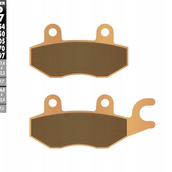 Galfer klocki hamulcowe FD117G1397 MCB615 KH165 spiek Metaliczny złote ATV