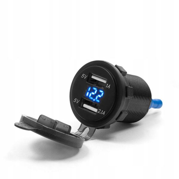 Motocyklowe Gniazdo USB Extremestyle Z Wyświetlaczem MUS10