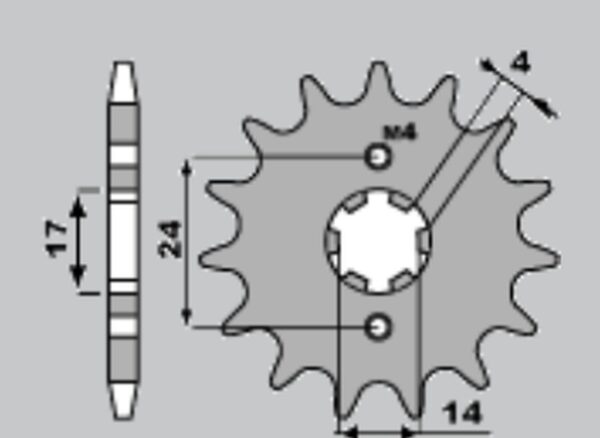 Zębatka przednia Jr aprilia Rs/Rx 50 '06-'11 (JTF1129.11) (łańc. 420)